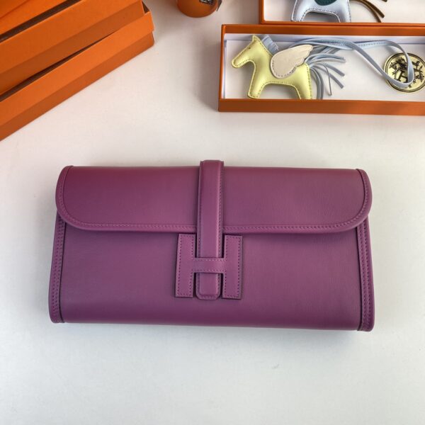 Hermes Jige Elan Clutch - Purple - Image 5
