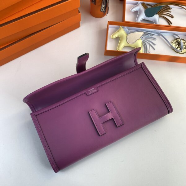 Hermes Jige Elan Clutch - Purple - Image 3