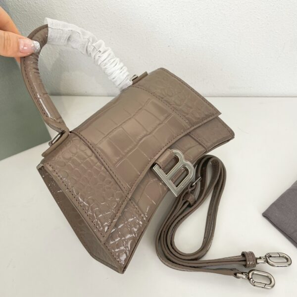 Balenciaga Crocodile Small Hourglass Bag - Metal Gray - Image 2