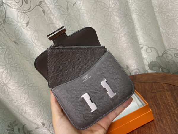 Hermes Kangkang Slim Wallet - Metal Gray - Image 3
