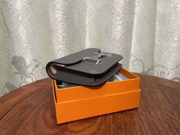 Hermes Kangkang Slim Wallet - Metal Gray - Image 4