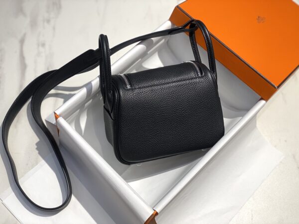 Hermes Mini Lindy Handbags - Black - Image 5