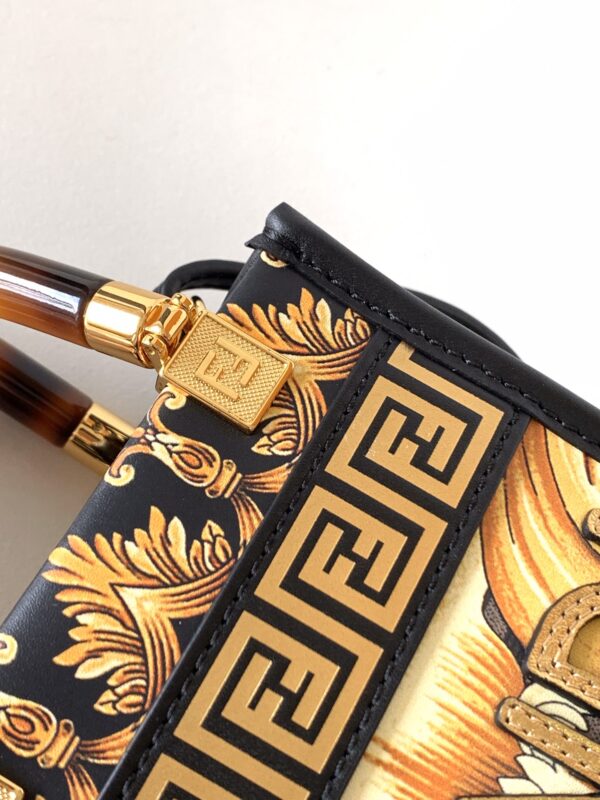 Fendi Joint Style Mini Sunshine Shopper Handbag - Black - Image 2