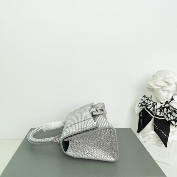 Balenciaga Super Mini Hourglass Bag - Shimmery Silver - Image 4