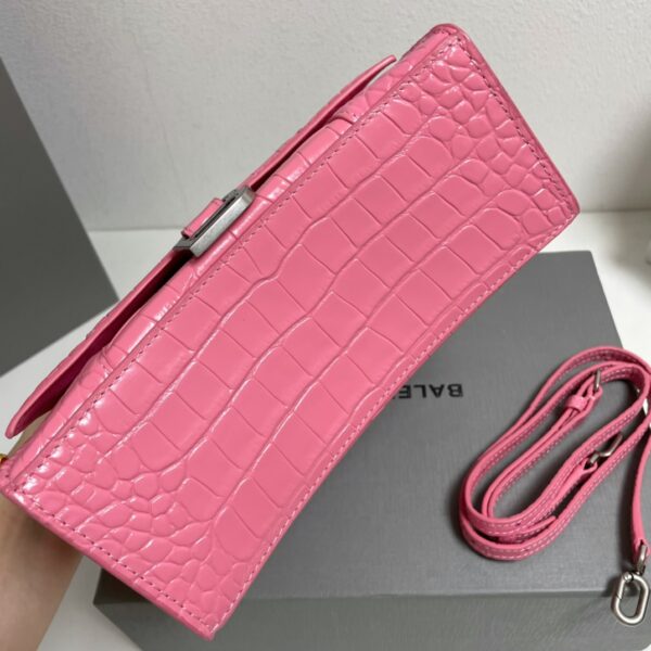 Balenciaga Crocodile Small Hourglass Bag - Pink - Image 3