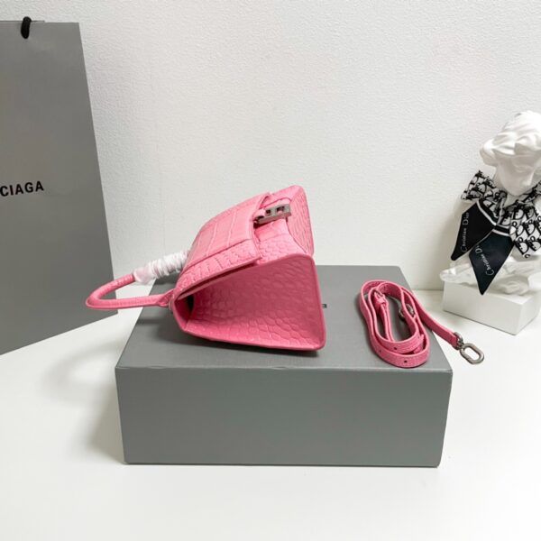 Balenciaga Crocodile Small Hourglass Bag - Pink - Image 4