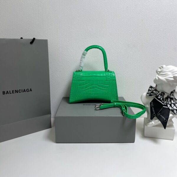 Balenciaga Crocodile Small Hourglass Bag - Green - Image 5