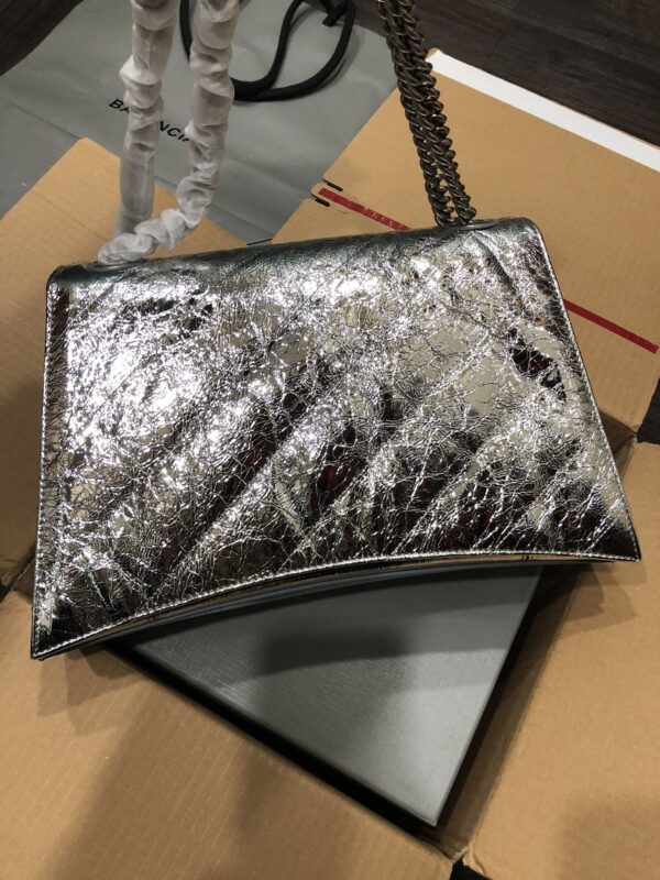 Balenciaga Crush Hourglass Small Chain Bag - Silver - Image 2