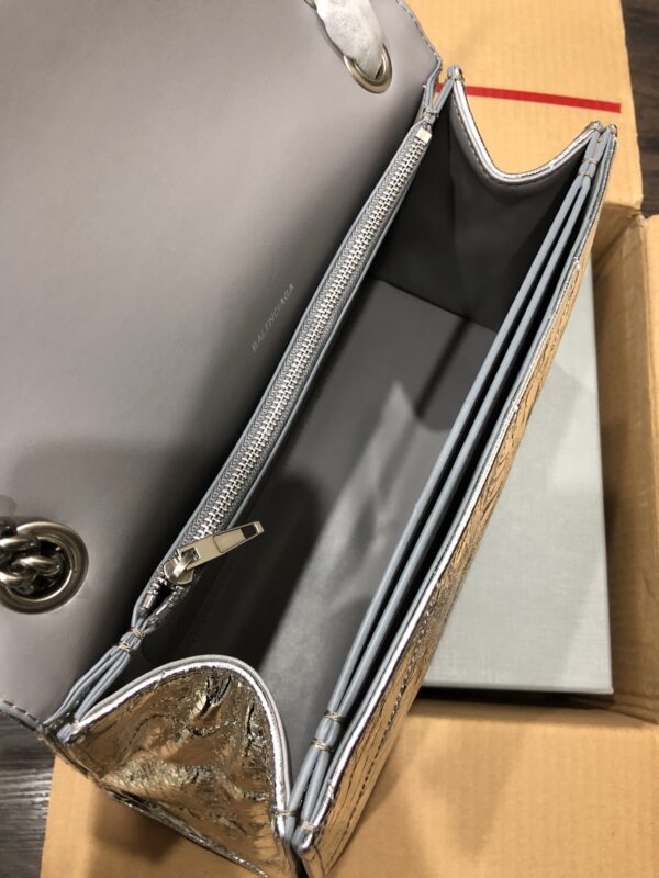Balenciaga Crush Hourglass Small Chain Bag - Silver - Image 4
