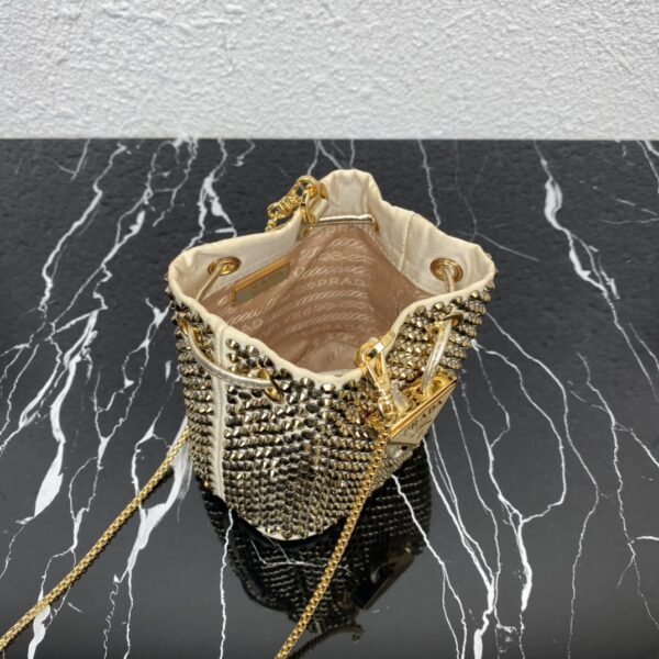 Prada Mini Necklace Crystal Bag - Gold - Image 2