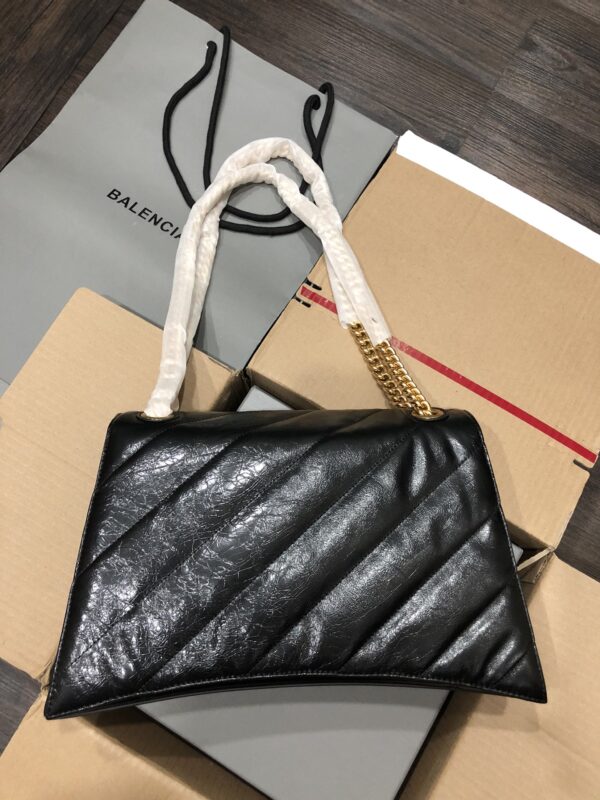 Balenciaga Medium Flower Gold Buckle Chain Bag - Black - Image 5