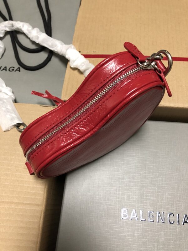 Balenciaga New Le Cagole Heart Bag - Red - Image 4