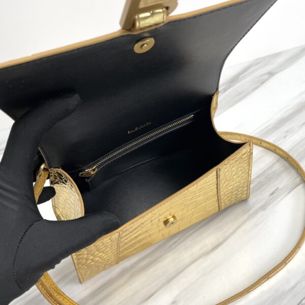 Balenciaga Hourglass Crocodile Sand bag (Golden Buckle) - Gold - Image 2