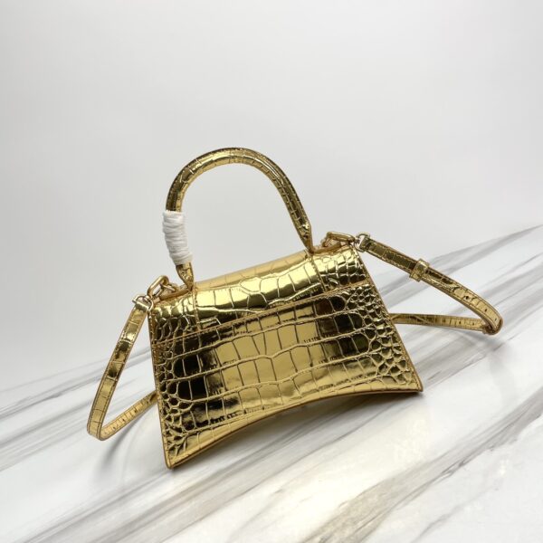 Balenciaga Hourglass Crocodile Sand bag (Golden Buckle) - Gold - Image 4