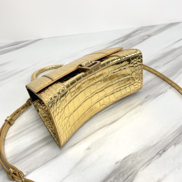 Balenciaga Hourglass Crocodile Sand bag (Golden Buckle) - Gold - Image 3