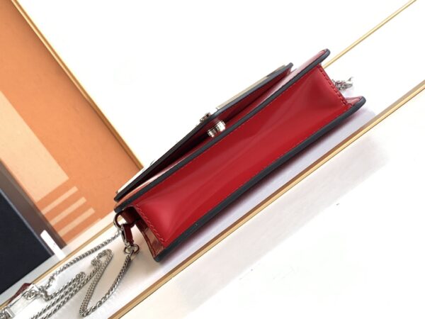 Prada Large Triangular Flip Cover Handbag - Red - Image 3