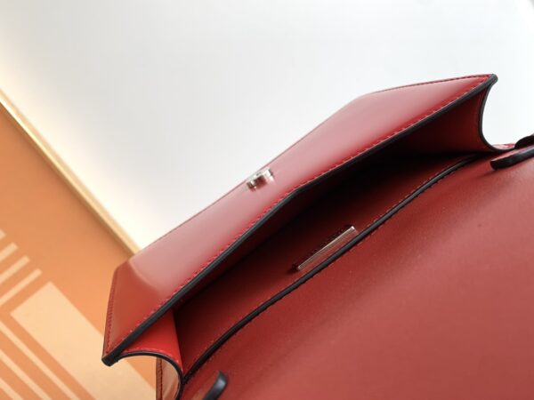 Prada Large Triangular Flip Cover Handbag - Red - Image 2