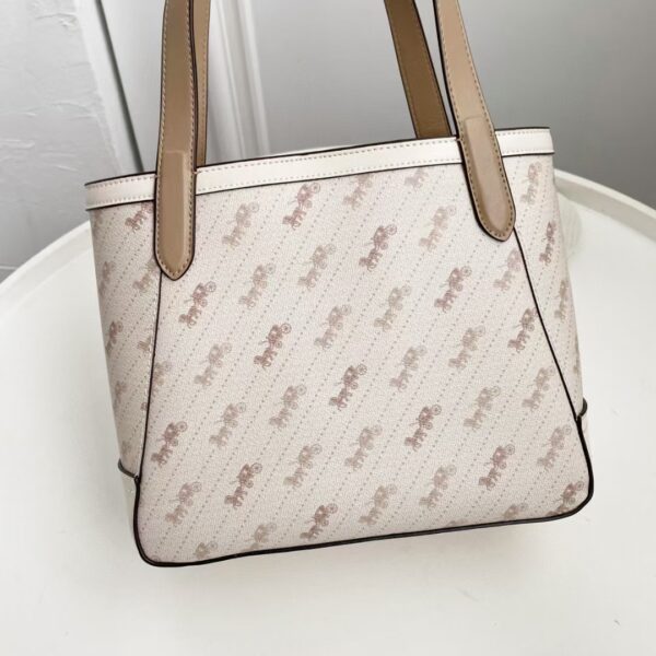 Coach Bags Coach Tote With Horse And Carriage Dot Print Purse - White - Image 4