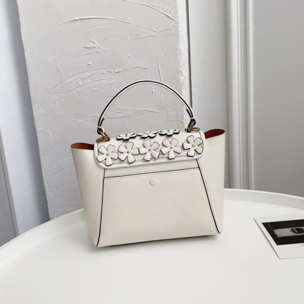 Coach Courier Carryall Three-dimensional Flower Catfish Bag - White - Image 4