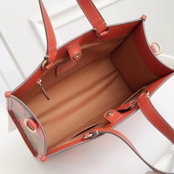Coach Dempsey Horizontal Strawberry Large Tote Shopping Bag - Red - Image 2