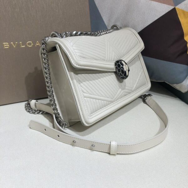 Bulgari Snake-shaped Embroidery Handbag - White - Image 5