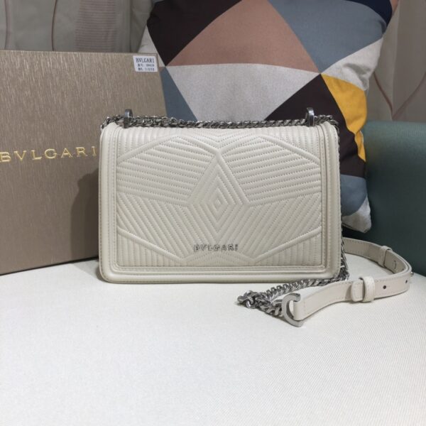 Bulgari Snake-shaped Embroidery Handbag - White - Image 4