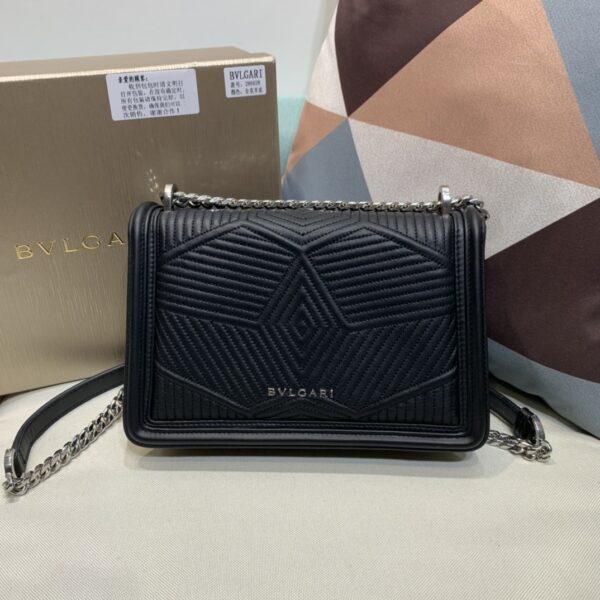 Bulgari Snake-shaped Embroidery Handbag - Black - Image 4