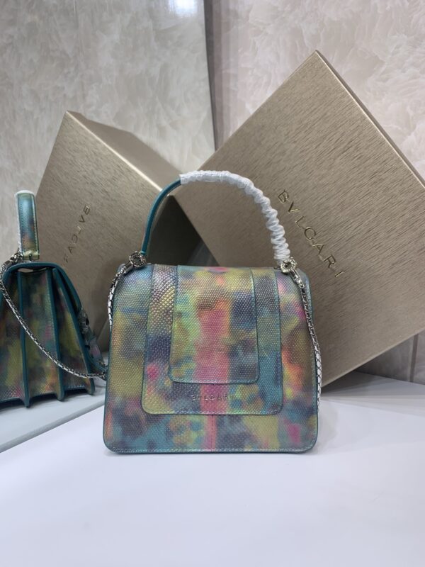 Bulgari Water Snake Skin Snake Head Large Bag - Image 4