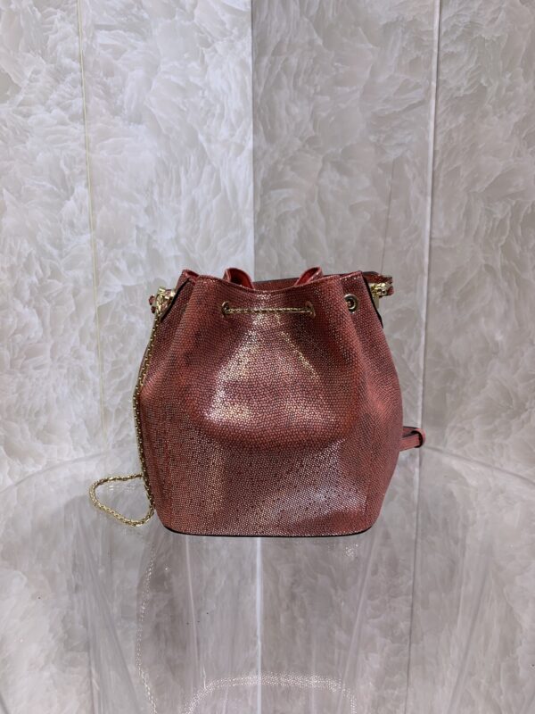 Bulgari Snake Skin Bucket Handbag  - Red - Image 3