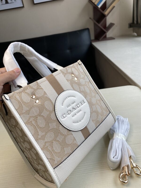 Coach Dempsey Vertical Small Tote Shopping Bag - White - Image 2