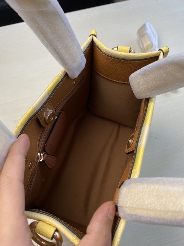 Coach Dempsey Vertical Small Tote Shopping Bag - Yellow - Image 3