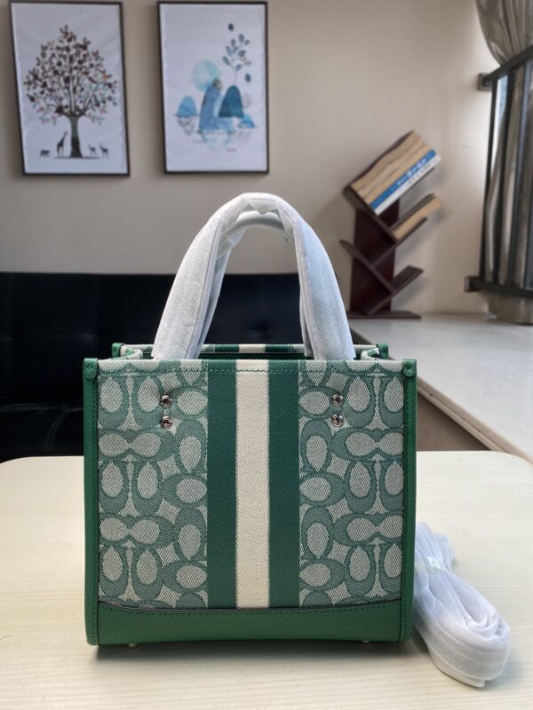 Coach Dempsey Vertical Small Tote Shopping Bag - Green - Image 5