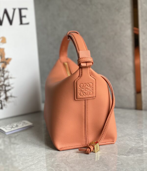 Celine Napa Lunch Box Bag - Peach - Image 5