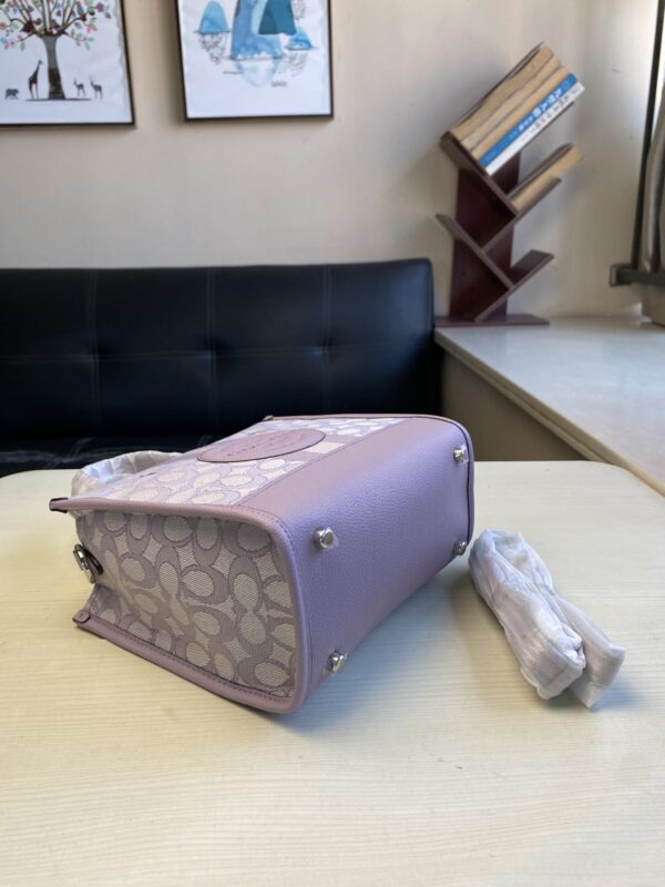 Coach Dempsey Vertical Small Tote Shopping Bag - Purple - Image 4