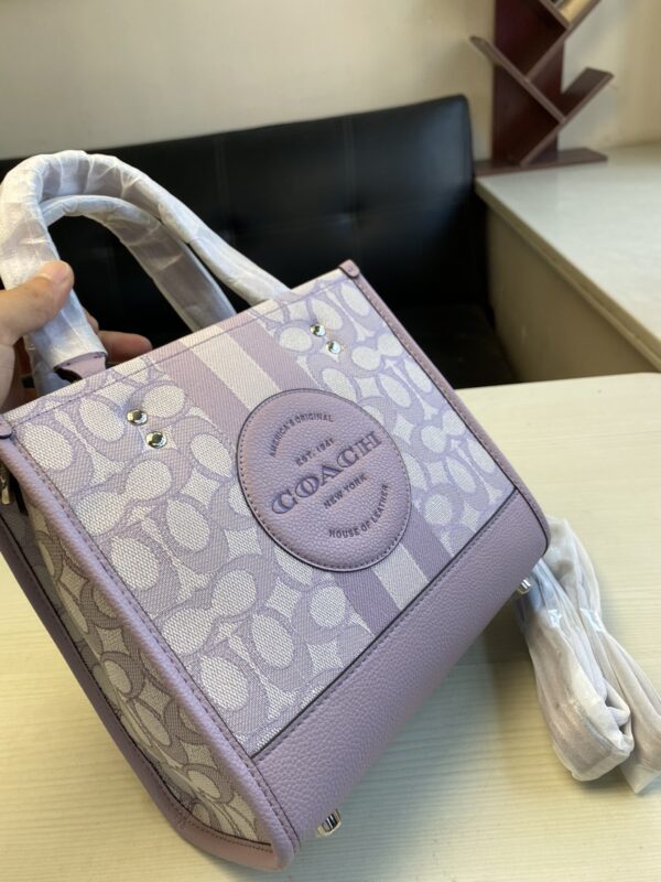 Coach Dempsey Vertical Small Tote Shopping Bag - Purple - Image 2