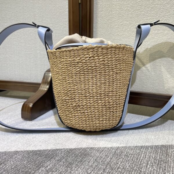 Chloe Concave Shape Basket Bag - Blue - Image 4