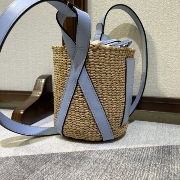 Chloe Concave Shape Basket Bag - Blue - Image 5
