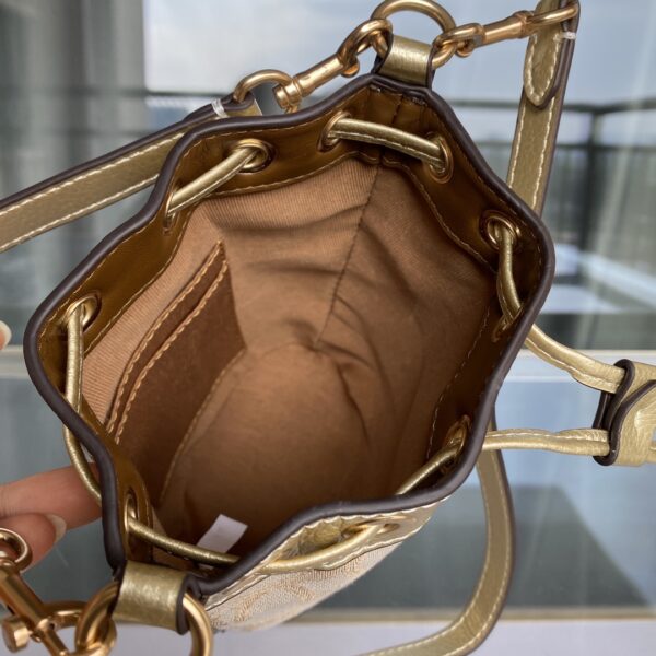 Coach Mini Drawstring Bucket Bag - Golden - Image 2