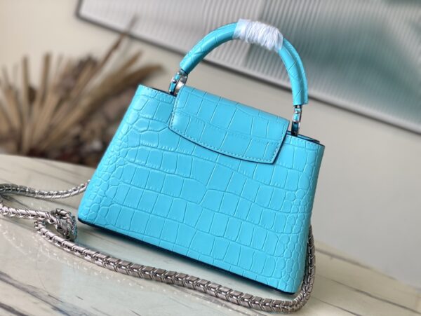 Louis Vuitton Blue Small Crocodile Handbag - Image 5