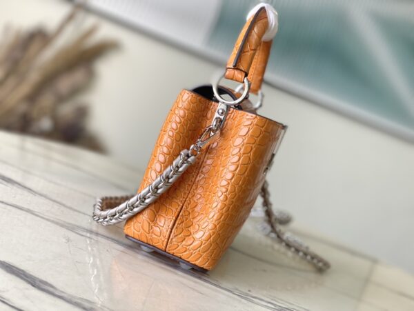Louis Vuitton Orange Mini Crocodile Handbag - Image 2