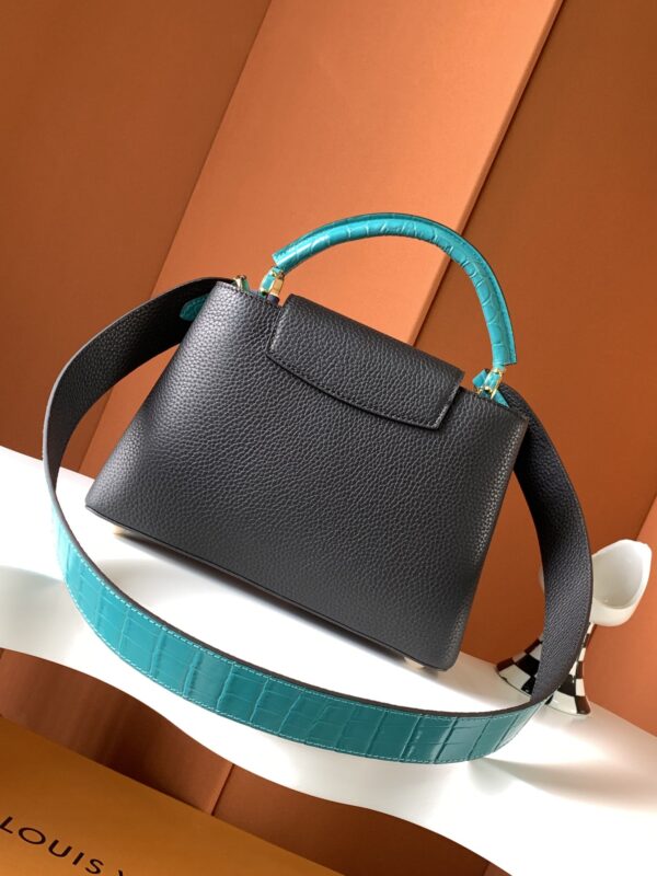 Louis Vuitton Caucine Crocodile Handle Handbag - Blue - Image 4