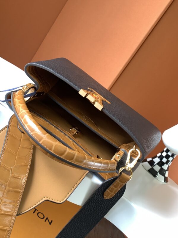 Louis Vuitton Caucine Crocodile Handle Handbag - Brown - Image 2