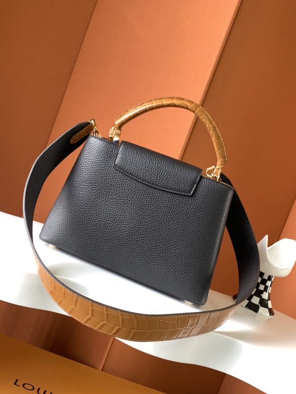 Louis Vuitton Caucine Crocodile Handle Handbag - Brown - Image 4